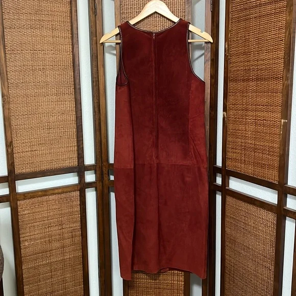 Danier maroon red suede leather dress size 8 - Picture 3 of 4